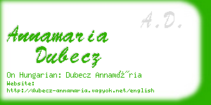 annamaria dubecz business card